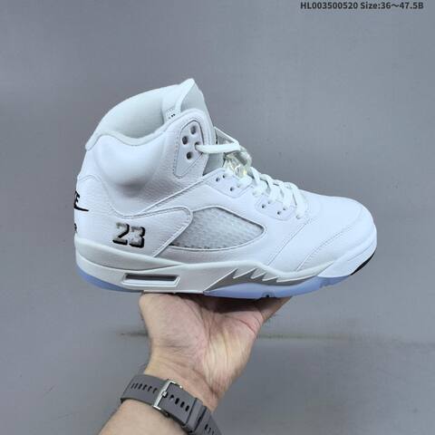 Jordan Air Jordan 5 Retro White Silver 36 47 5 Basketball - Unisex (BS-65916)