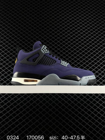 Jordan Air Jordan 4 Retro Purple Black Grey Cream Yellow EU 40-47 5 Basketball Shoe - Men s BS-79617