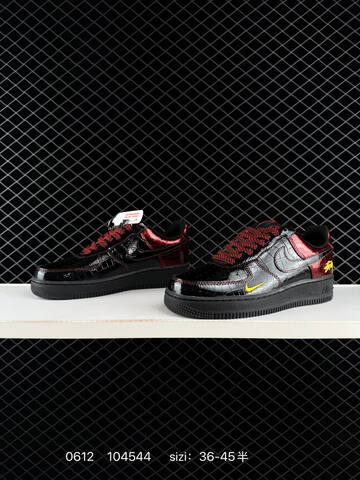 Nike Air Force 1 07 Low Black Burgundy Yellow Red EU 36-45 Lifestyle - Unisex BS-70827