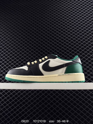Jordan Air Jordan 1 Low Sail Black Green Cream EU 36-46 Sneaker - Unisex BS-80870