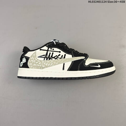 Nike Air Jordan 1 Black White Cream 36 45 Basketball - Unisex (BS-63146)