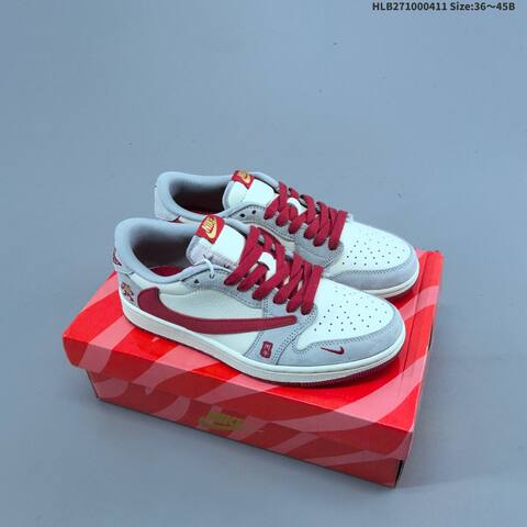 Nike Air Jordan 1 White Red Black 36 45B Casual - Women's (BS-66250)