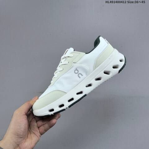On Running THE ROGER Wildcard White Cream Dark Green EU 36-45 Running Shoe Running Sneakers - Unisex (BS-69617)