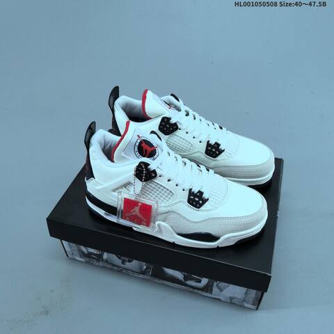 Jordan Air Jordan 4 Retro White Black Red EU 40-47 5 Basketball - Men's (BS-66019)