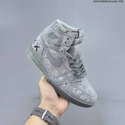 Jordan Air Jordan 1 Low Black White Graphic Print With Mint Outsole 36 47B Casual - Women's (BS-66024)