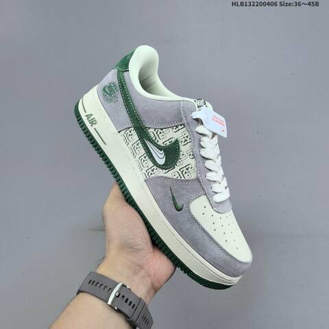 Nike Air Force 1 07 LV8 Off White Grey Dark Green EU 36-45 Sneaker - Unisex (BS-60917)