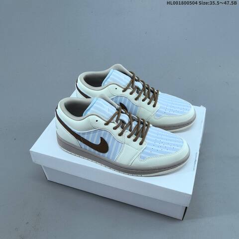 Jordan Air Jordan 1 Low White Light Blue Brown 35 5-47 5 Basketball - Unisex (BS-66045)