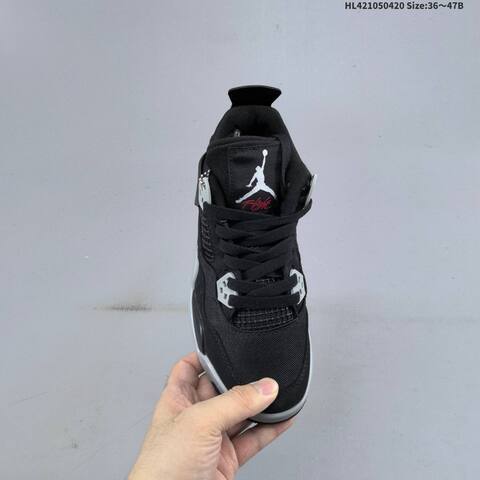 Jordan Air Jordan 4 Retro Black Grey White 36 47B Basketball - Women's (BS-66110)