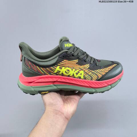 HOKA Mafate Speed 4 Dark Green Neon Yellow Coral Pink Black EU 36-45 Trail Shoe Trail Running Sneakers Unisex BS-69399