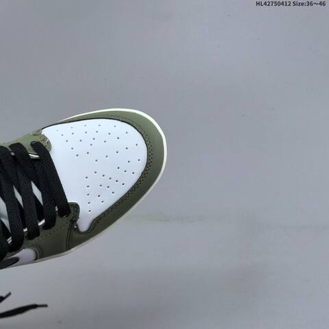 Jordan Air Jordan 1 Low White Olive Green Black EU 36-46 Casual - Unisex (BS-66216)