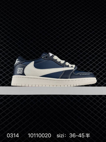 Jordan Air Jordan 1 Low Travis Scott Reverse Mocha Givenchy Custom Navy Blue Sail White EU 36-45 Skate Shoe - Unisex BS-79659