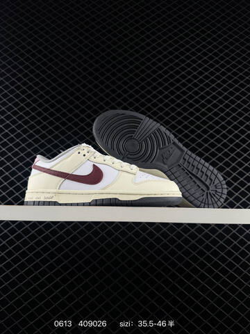 Nike Dunk Low Cream White Dark Red Pink Black EU 35 5-46 Skate - Unisex (BS-70805)