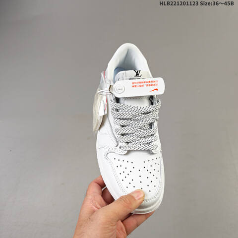 Louis Vuitton Air Jordan 1 x Travis Scott DIY White Grey Orange EU 36-45 Casual - Unisex (BS-63184)