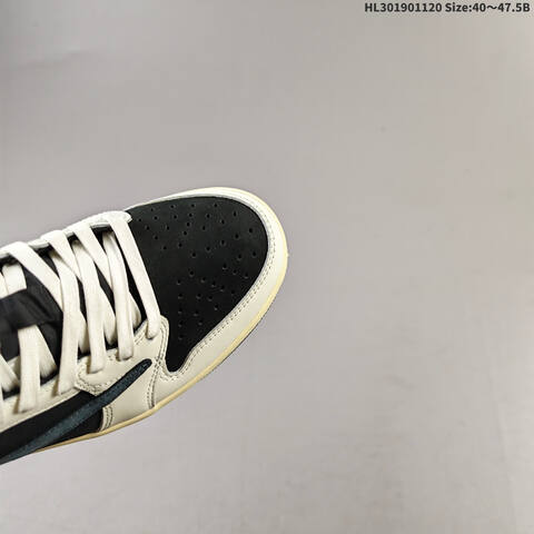 Nike Air Jordan 1 Low Travis Scott Black White Cream With Blue Accents 40 47 5 Lifestyle - Men's (BS-63426)