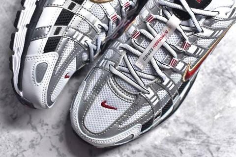 Nike P-6000 White Silver Red Black Gold Running Shoe BS-59689
