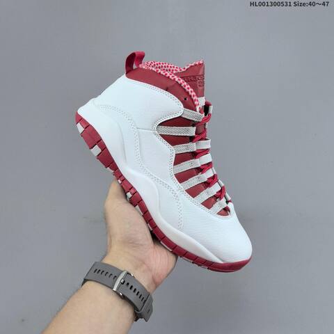 Jordan Air Jordan 10 Retro White Red Steel 40 47 Basketball - Men s BS-65842