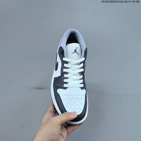 Jordan Air Jordan 1 Low White Dark Gray Light Purple 35 5-47 5 Basketball - Unisex (BS-66181)