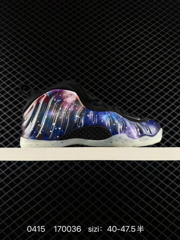 Nike Air Foamposite One Galaxy Black Blue Purple Nebula Print Translucent Outsole 40-47 5 Basketball - Men's (BS-72083)