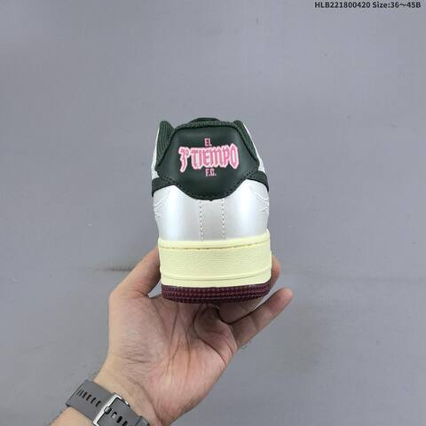 Nike Air Force 1 07 White Dark Green Cream Maroon Pink EU 36-45 Sneaker - Unisex (BS-60623)