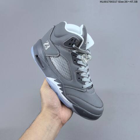 Air Jordan 5 Retro Wolf Grey Replica AIR JORDAN 5 Aj5 Lifestyle BS-66521