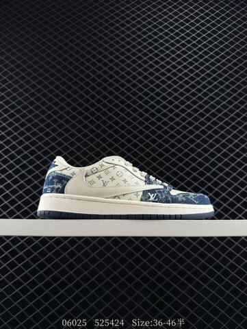 Jordan Air Jordan 1 Low Travis Scott Louis Vuitton Sail Navy Red Grey EU 36-46 Sneaker - Unisex (BS-81151)
