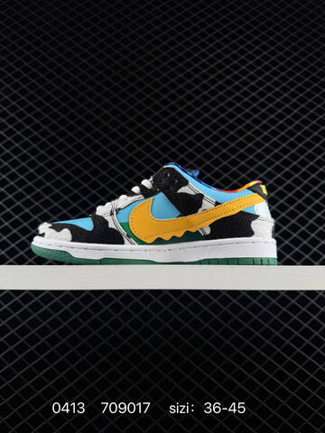 Nike SB Dunk Low Pro Ben Jerry s Chunky Dunky Blue Fury Chunky Dunky Cow Print Yellow Swoosh Green Outsole Multicolor Accents EU 36-45 Skate - Unisex (BS-72146)