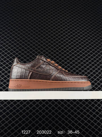 Nike Air Force 1 07 Low Dark Brown Croc-embossed Brown Gum EU 36-45 Lifestyle - Unisex (BS-73452)