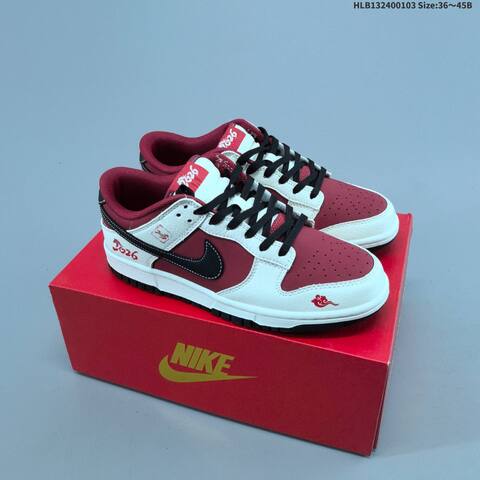 Nike SB Dunk Low Sail Red Black White EU 36-45 Skate Shoe - Unisex BS-61561
