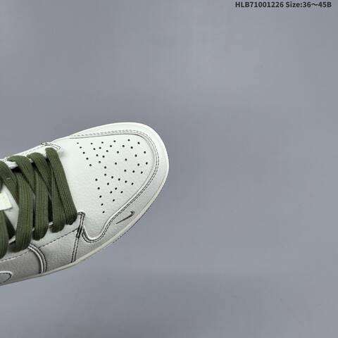 Nike Air Jordan 1 Low White Olive Green EU 36 45 Casual - Unisex (BS-67251)