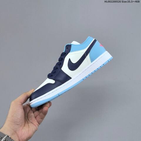 Jordan Air Jordan 1 Low White Navy University Blue Pink EU 35 5-46 Basketball - Unisex (BS-65874)
