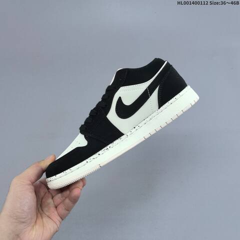 Jordan Air Jordan 1 Low Black White Grey 36 46B Basketball - Women's (BS-67002)