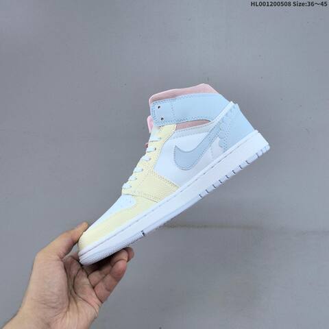 Jordan Air Jordan 1 Mid Pastel Blue Pink Cream White EU 36 45 Casual - Unisex (BS-66015)