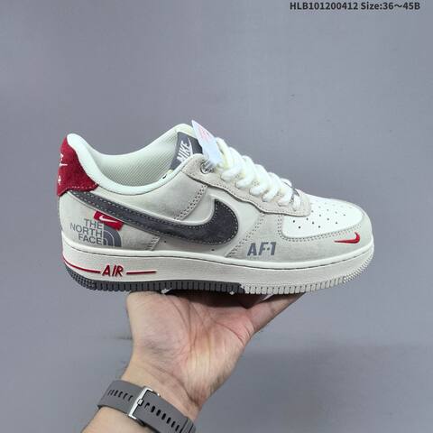 Nike Air Force 1 07 LV8 Light Grey Off White Red Black EU 36 45 Skate Shoe EU 36-45 - Unisex BS-60803