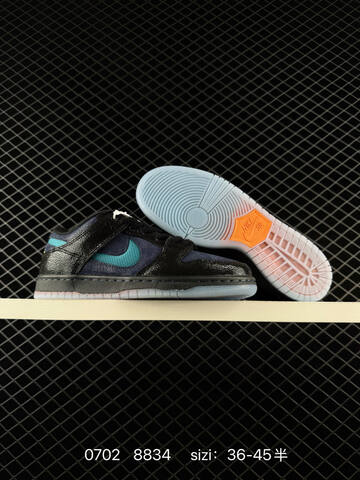 Nike SB Dunk Low IQ1323 Black Navy Teal Light Blue Orange EU 36-45 Skate Shoe - Unisex (BS-70461)