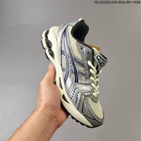 ASICS GEL-KAYANO 14 Silver White Neon Lime Blue EU 36-45 Running Shoe Running Sneakers - Unisex (BS-69326)