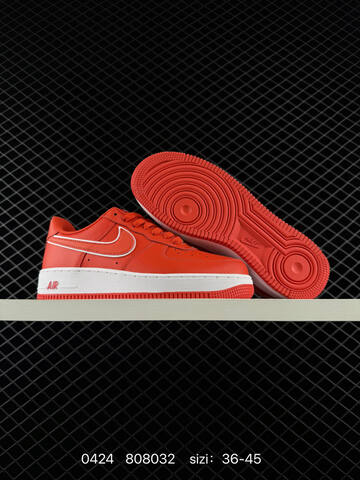 Nike Air Force 1 Low Picante Red With White Accents White Midsole Red Outsole EU 36-45 Lifestyle - Unisex (BS-71903)