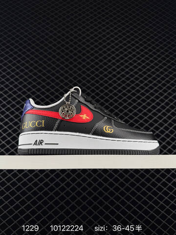 Nike Air Force 1 Low Black Red White Black White Beige Green EU 36-45 Lifestyle - Unisex (BS-73398)