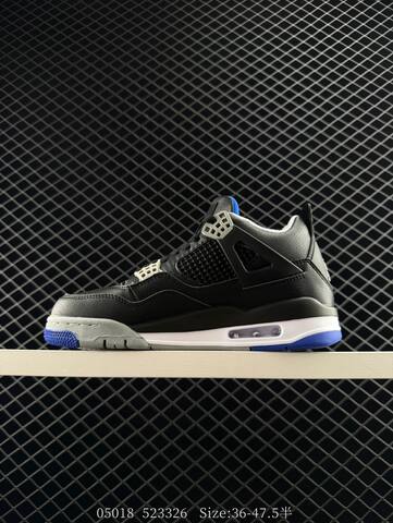 Jordan Air Jordan 4 Retro 308497-006 Black Grey Blue White EU 36-47 5 Basketball Shoe - Unisex (BS-81346)