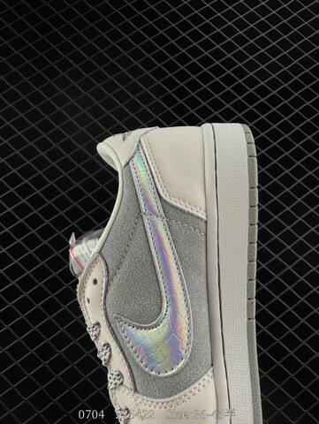 Jordan Air Jordan 1 Low Light Beige Grey Iridescent EU 36-45 Skate Shoe - Unisex BS-81106