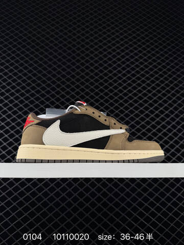 Jordan Travis Scott x Air Jordan 1 Low White Black Beige Blue Brown EU 36-46 Sneaker - Unisex BS-79911