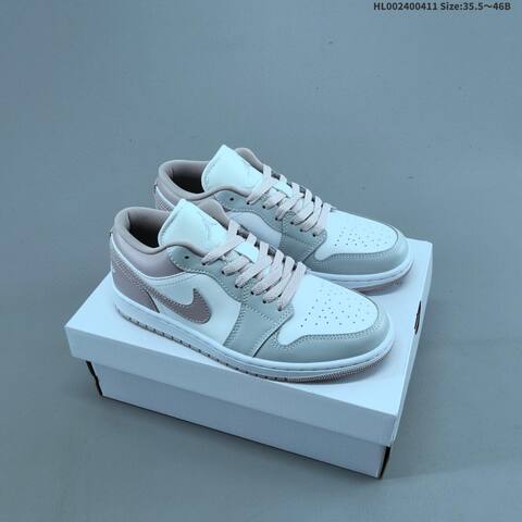 Jordan Air Jordan 1 Low White Light Grey Pink 35 5-46 Basketball - Unisex (BS-66241)