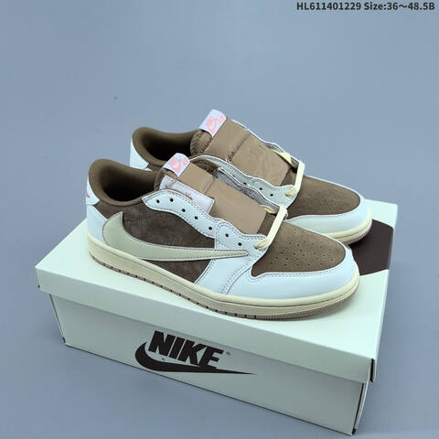 Jordan Air Jordan 1 Low x Travis Scott Brown White Sail EU 36-48 5 Casual - Unisex (BS-67198)