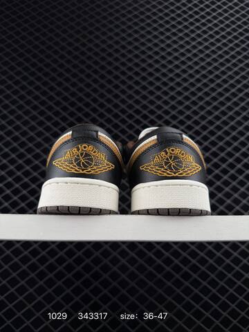 Jordan Air Jordan 1 Low Black White Golden Brown Sail EU 36-47 Sneaker - Unisex BS-80405