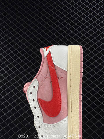 Jordan Travis Scott x Air Jordan 1 Low Reverse Mocha White Pink Red Cream EU 36-47 5 Sneaker - Unisex BS-80873