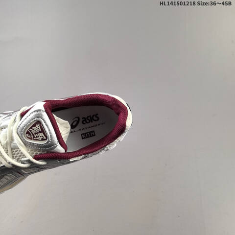 ASICS Gel Kayano 14 Kith White Silver Burgundy Cream EU 36-45 Running Shoe Running Sneakers - Unisex (BS-69142)