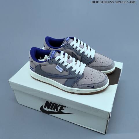 Nike Air Jordan 1 Low x Travis Scott x Supreme Reverse Mocha Black Gray EU 36-45 Lifestyle - Unisex (BS-67238)