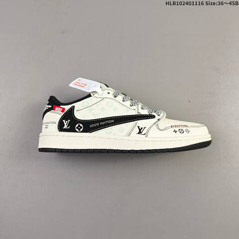 Nike Air Jordan 1 Low Cream Black White With Mint Green Accents And Red Details 36 45B Casual - Women's (BS-63599)