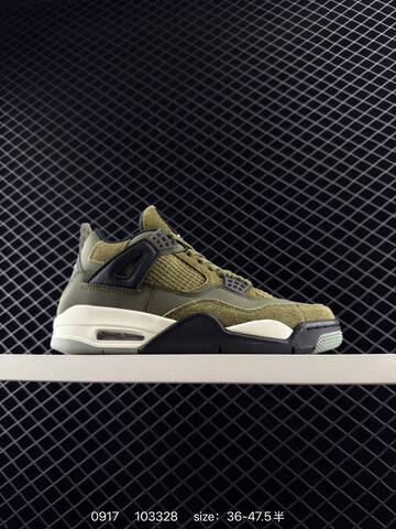 Jordan Air Jordan 4 Retro Black Yellow Olive Green White EU 36-47 5 Basketball Shoe - Unisex BS-80690