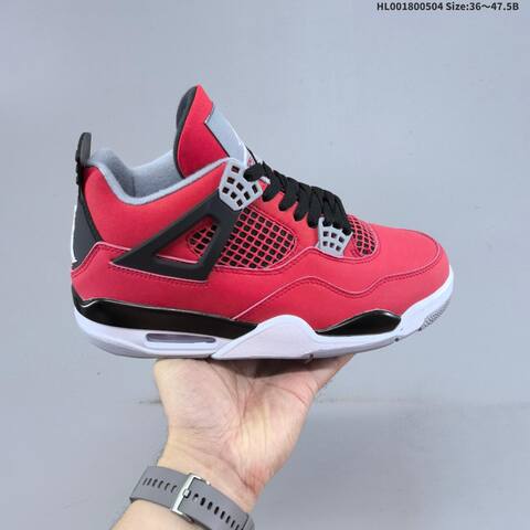 Jordan Air Jordan 4 Retro Toro Bravo Red Black White 36 47 5 Basketball - Unisex (BS-66051)