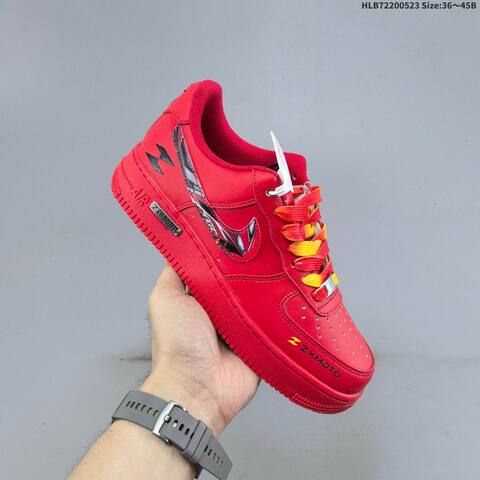 Nike Air Force 1 07 LV8 KM1949-011 Red Black Yellow Silver EU 36-45 Sneaker - Unisex BS-60195